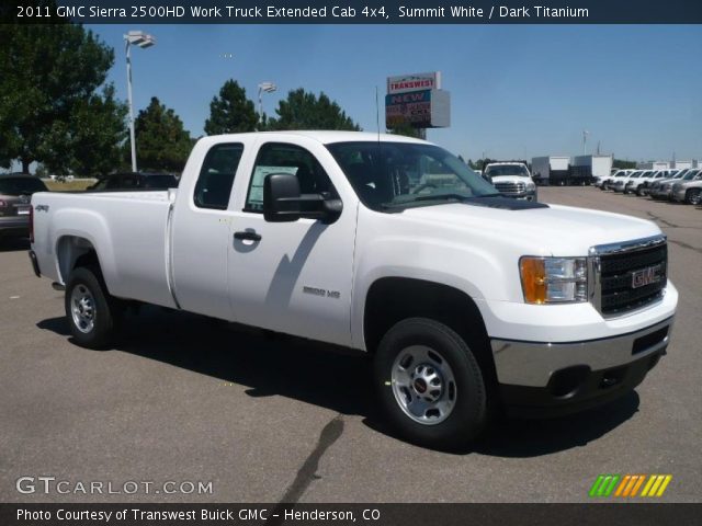 2011 GMC Sierra 2500HD Work Truck Extended Cab 4x4 in Summit White