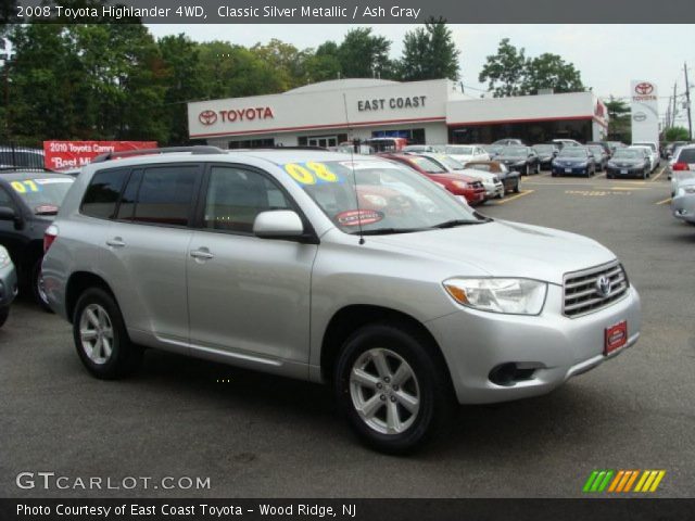 2008 Toyota Highlander 4WD in Classic Silver Metallic