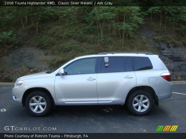 2008 Toyota Highlander 4WD in Classic Silver Metallic