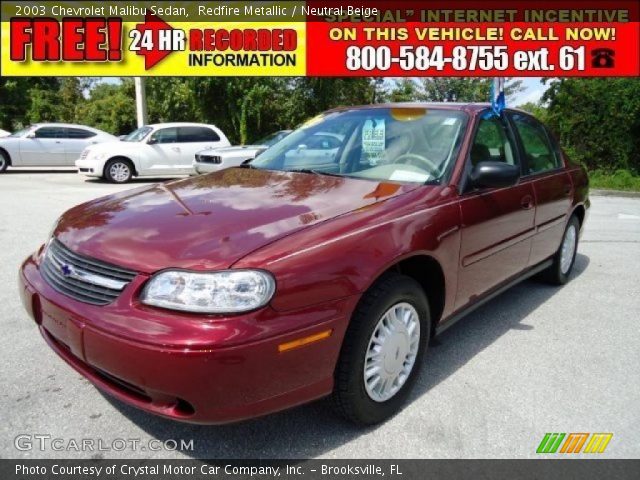 2003 Chevrolet Malibu Sedan in Redfire Metallic