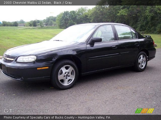 Black 2003 Chevrolet Malibu Ls Sedan Gray Interior
