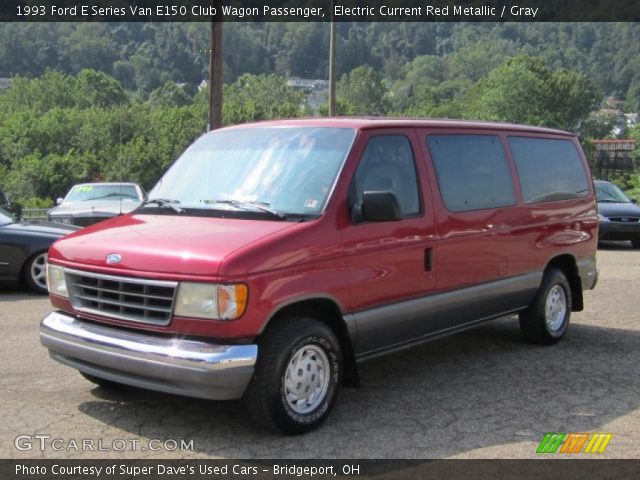 1993 Ford E Series Van E150 Club Wagon Passenger in Electric Current Red Metallic