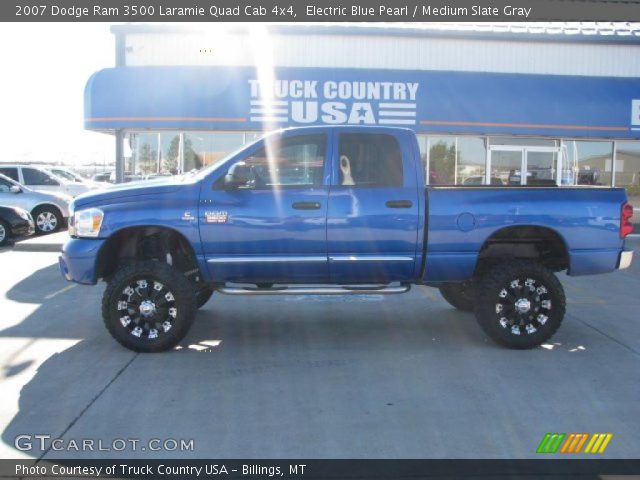 2007 Dodge Ram 3500 Laramie Quad Cab 4x4 in Electric Blue Pearl