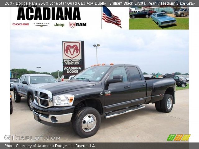 2007 Dodge Ram 3500 Lone Star Quad Cab 4x4 Dually in Brilliant Black Crystal Pearl