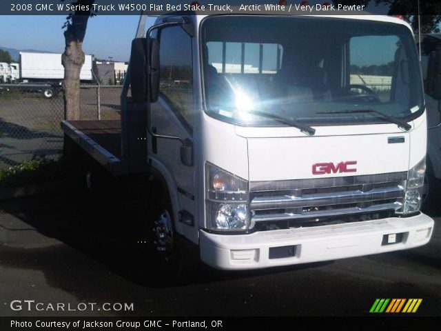 2008 GMC W Series Truck W4500 Flat Bed Stake Truck in Arctic White