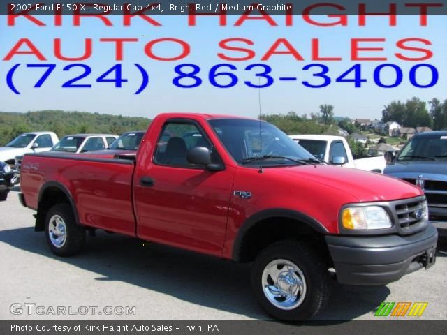 2002 Ford F150 XL Regular Cab 4x4 in Bright Red
