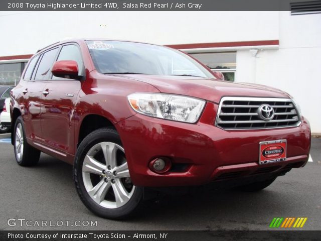 2008 Toyota Highlander Limited 4WD in Salsa Red Pearl