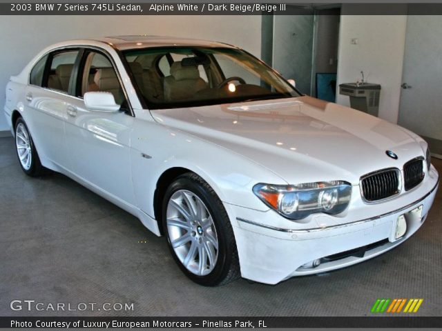 2003 BMW 7 Series 745Li Sedan in Alpine White