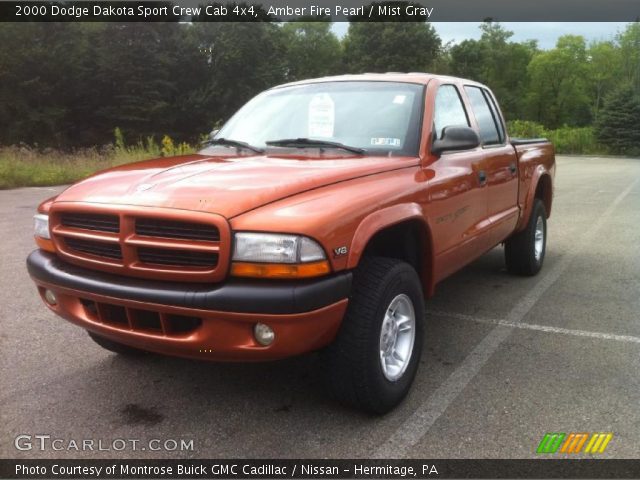 2000 Dodge Dakota Sport Crew Cab 4x4 in Amber Fire Pearl