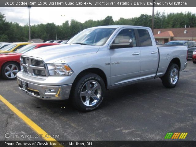 2010 Dodge Ram 1500 Big Horn Quad Cab 4x4 in Bright Silver Metallic