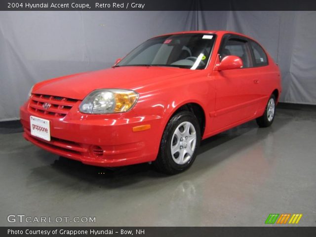 2004 Hyundai Accent Coupe in Retro Red