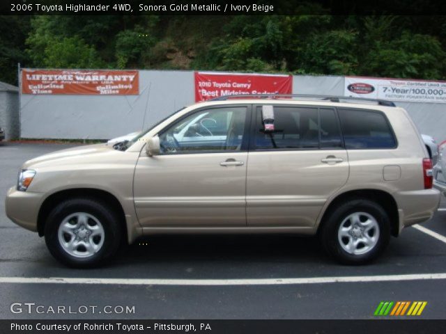 2006 Toyota Highlander 4WD in Sonora Gold Metallic