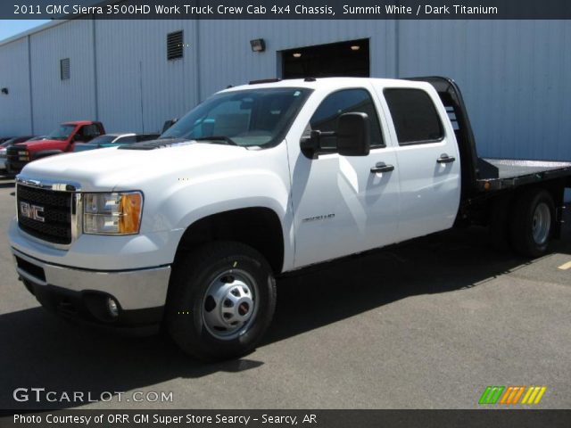 2011 GMC Sierra 3500HD Work Truck Crew Cab 4x4 Chassis in Summit White