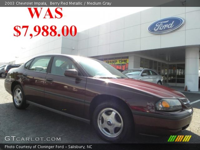 2003 Chevrolet Impala  in Berry Red Metallic