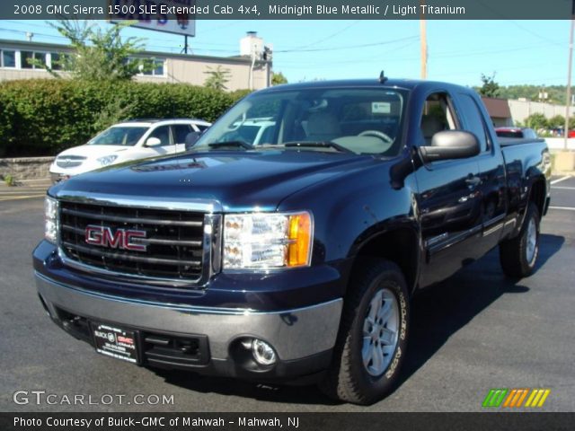 2008 GMC Sierra 1500 SLE Extended Cab 4x4 in Midnight Blue Metallic