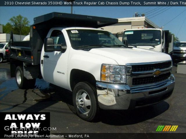 2010 Chevrolet Silverado 3500HD Work Truck Regular Cab Chassis Dump Truck in Summit White