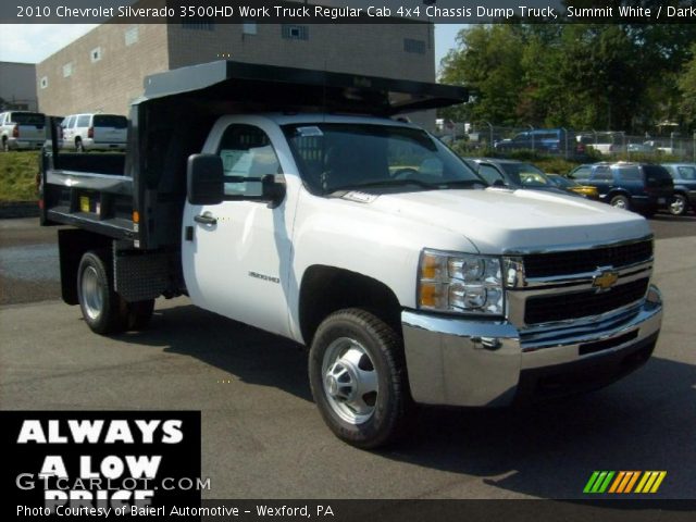 2010 Chevrolet Silverado 3500HD Work Truck Regular Cab 4x4 Chassis Dump Truck in Summit White