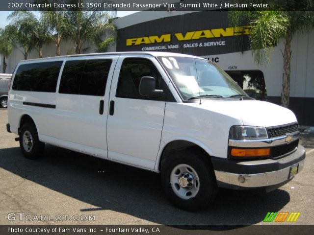 2007 Chevrolet Express LS 3500 Extended Passenger Van in Summit White