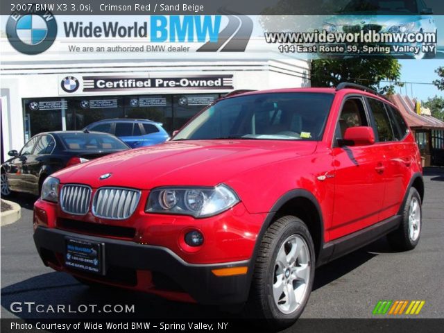 2007 BMW X3 3.0si in Crimson Red