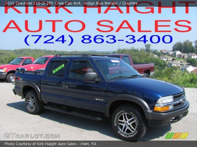 2003 Chevrolet S10 LS ZR5 Crew Cab 4x4 in Indigo Blue Metallic
