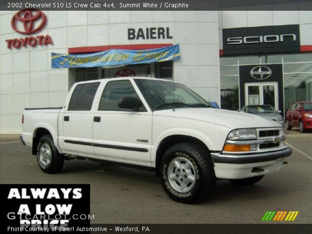 2002 Chevrolet S10 LS Crew Cab 4x4 in Summit White