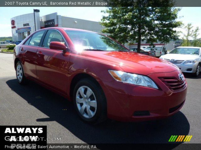 2007 Toyota Camry LE in Barcelona Red Metallic