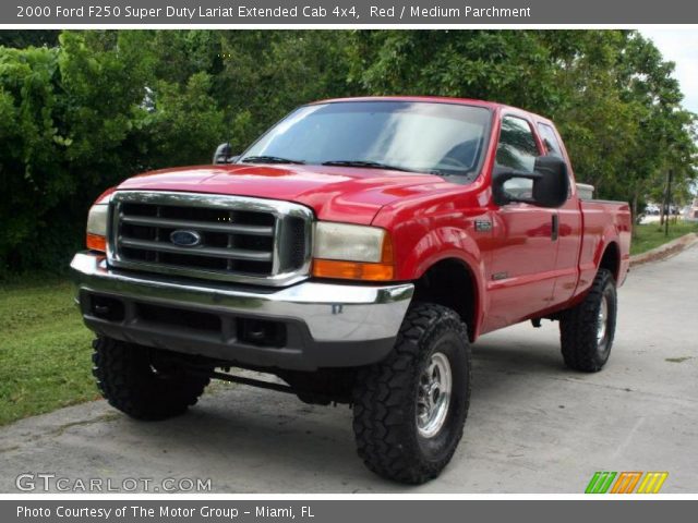 2000 Ford F250 Super Duty Lariat Extended Cab 4x4 in Red