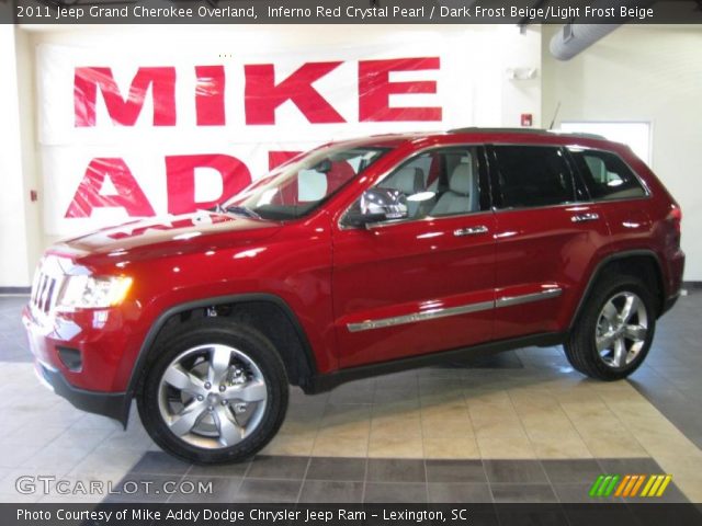 2011 Jeep Grand Cherokee Overland in Inferno Red Crystal Pearl