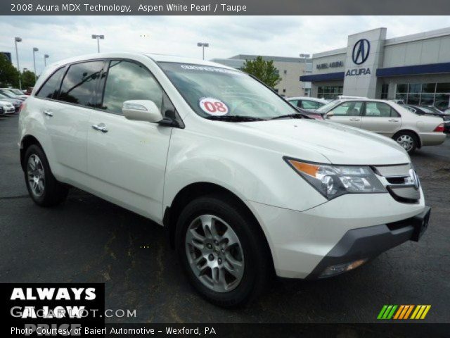 2008 Acura MDX Technology in Aspen White Pearl