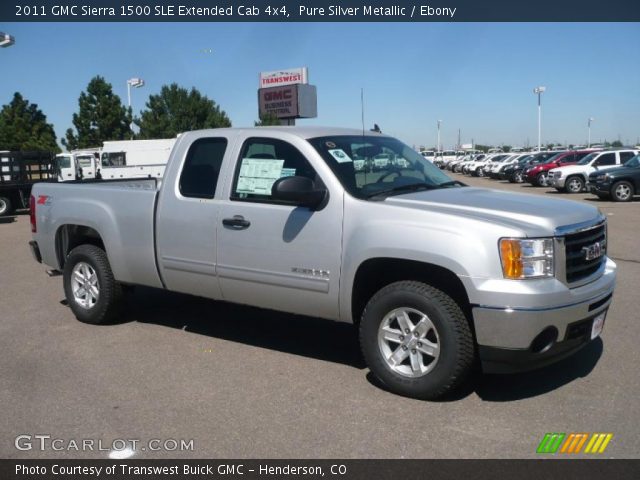 2011 GMC Sierra 1500 SLE Extended Cab 4x4 in Pure Silver Metallic