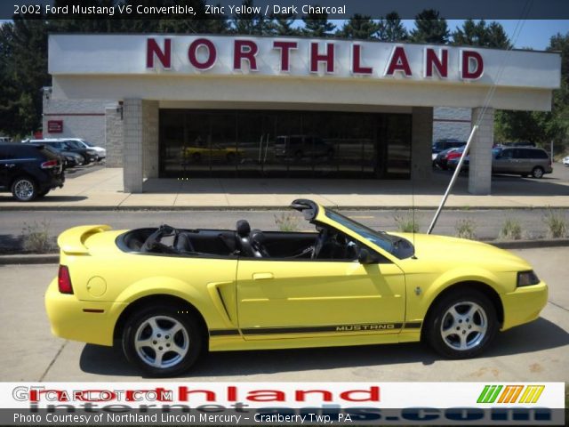 2002 Ford Mustang V6 Convertible in Zinc Yellow