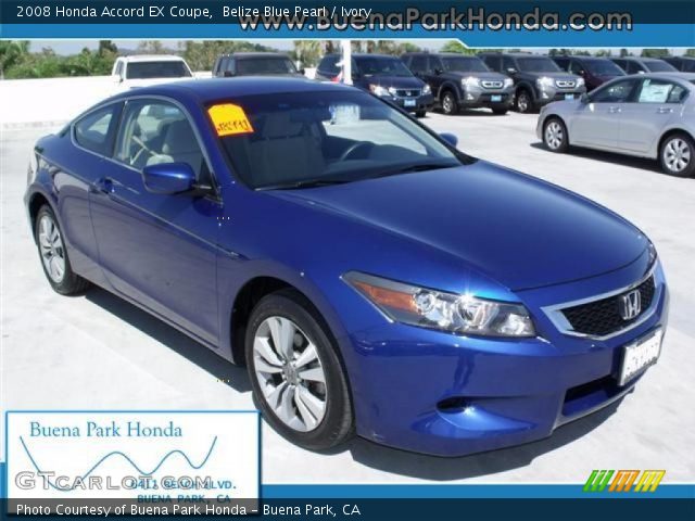 2008 Honda Accord EX Coupe in Belize Blue Pearl