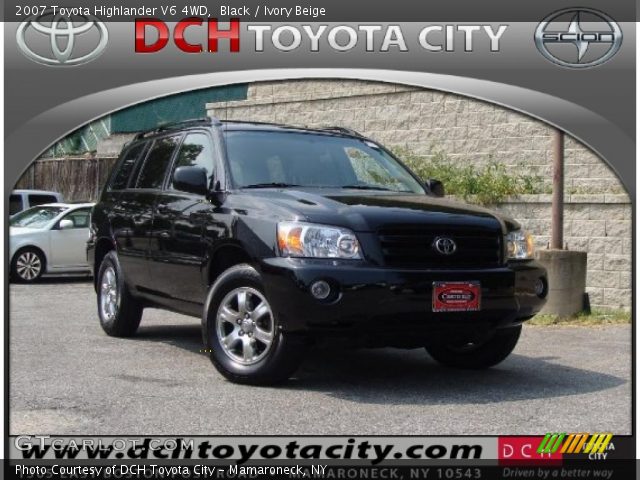 2007 Toyota Highlander V6 4WD in Black