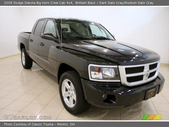 2008 Dodge Dakota Big Horn Crew Cab 4x4 in Brilliant Black