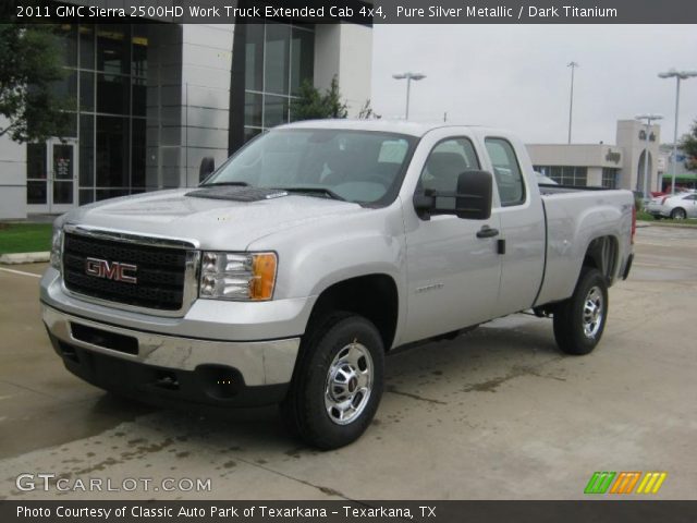 2011 GMC Sierra 2500HD Work Truck Extended Cab 4x4 in Pure Silver Metallic