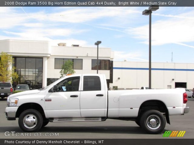 2008 Dodge Ram 3500 Big Horn Edition Quad Cab 4x4 Dually in Bright White