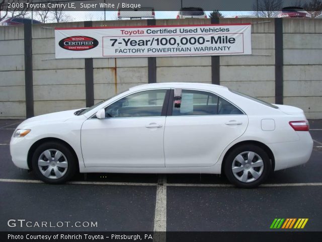 2008 Toyota Camry LE in Super White