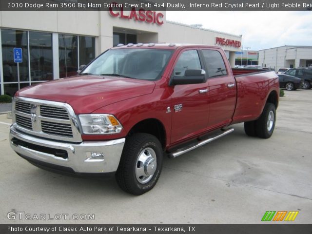 2010 Dodge Ram 3500 Big Horn Edition Crew Cab 4x4 Dually in Inferno Red Crystal Pearl