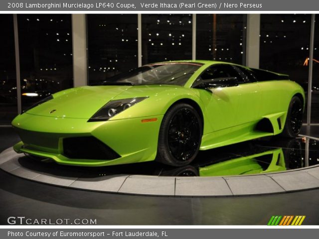 Verde Ithaca Pearl Green 2008 Lamborghini Murcielago LP640 Coupe with Nero