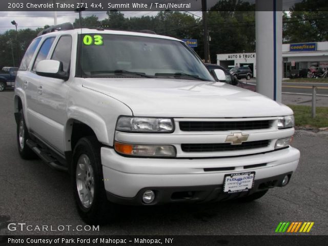 2003 Chevrolet Tahoe Z71 4x4 in Summit White