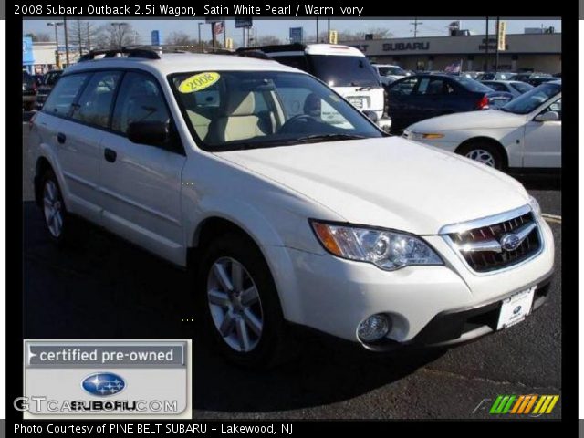 2008 Subaru Outback 2.5i Wagon in Satin White Pearl