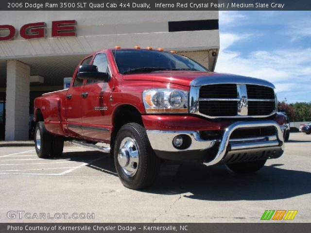 2006 Dodge Ram 3500 SLT Quad Cab 4x4 Dually in Inferno Red Crystal Pearl
