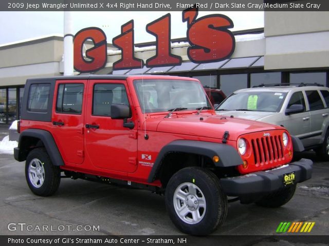 2009 Jeep Wrangler Unlimited X 4x4 Right Hand Drive in Flame Red