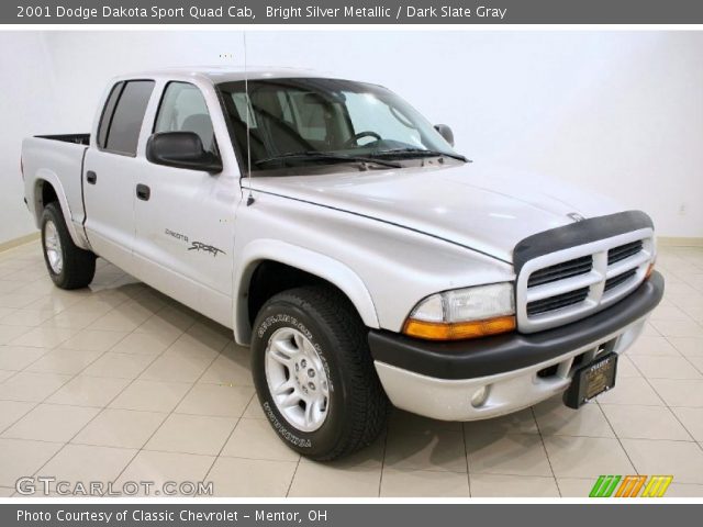 2001 Dodge Dakota Sport Quad Cab in Bright Silver Metallic