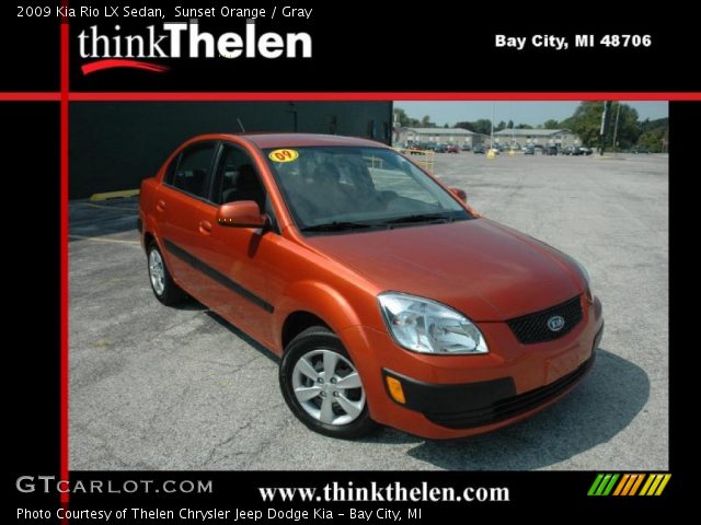 2009 Kia Rio LX Sedan in Sunset Orange