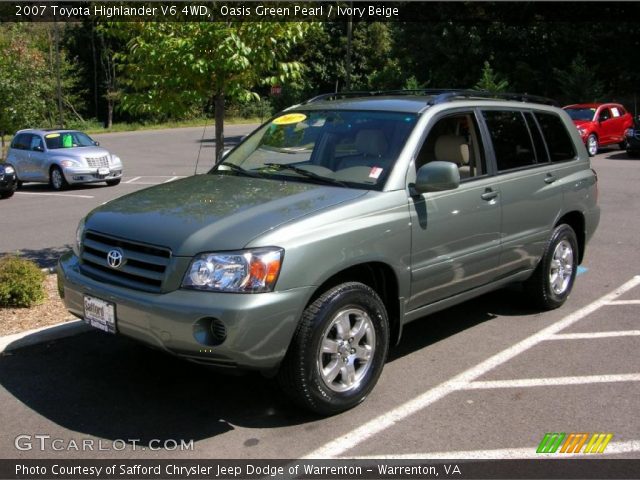 2007 Toyota Highlander V6 4WD in Oasis Green Pearl