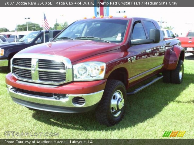 2007 Dodge Ram 3500 SLT Mega Cab 4x4 Dually in Inferno Red Crystal Pearl