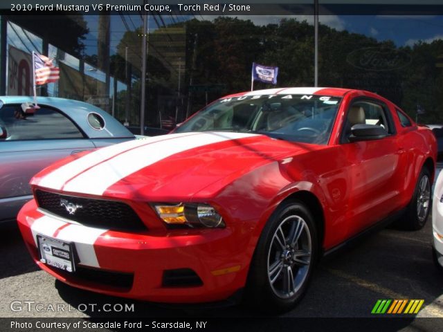 Torch Red 2010 Ford Mustang V6 Premium Coupe Stone
