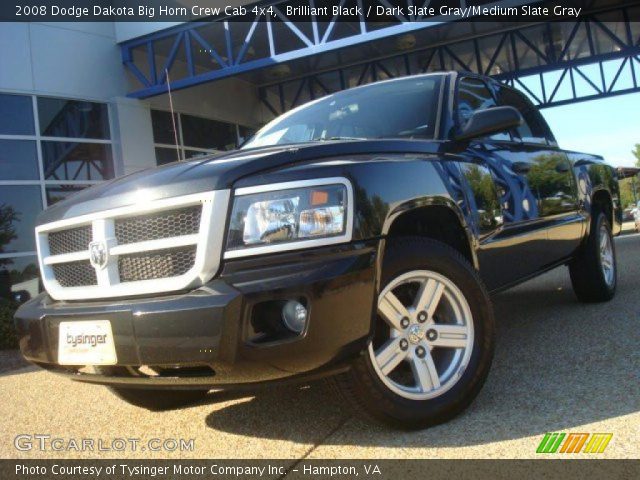 2008 Dodge Dakota Big Horn Crew Cab 4x4 in Brilliant Black