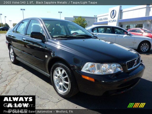 2003 Volvo S40 1.9T in Black Sapphire Metallic